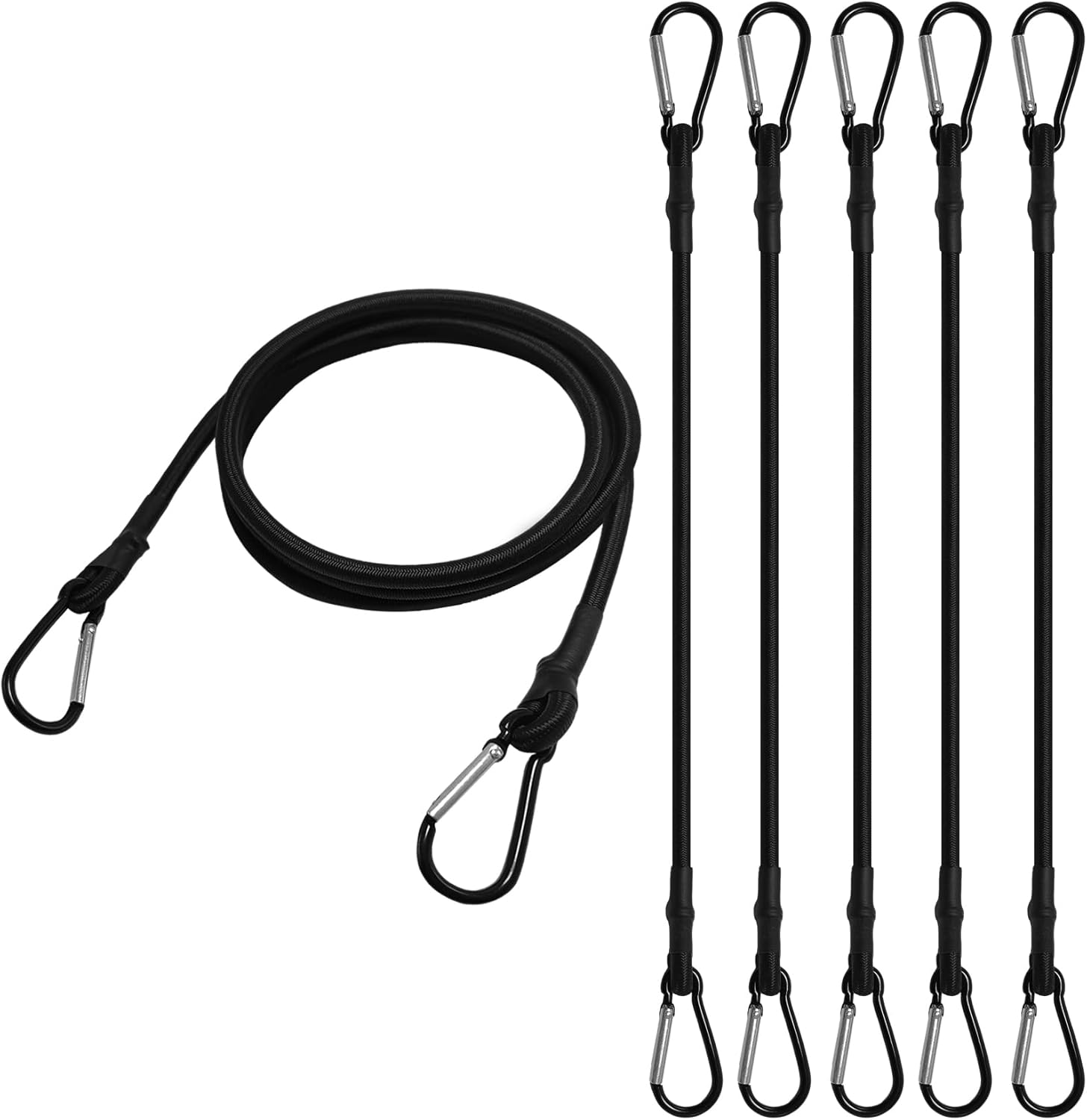 6Pcs Adjustable Bungee Cords with Hooks, 47 inch Elastic Tie Down Straps for Backpacking Straps, Maijdoany for Cargo, Camping, Tents, Luggage (120cm/47.24in)