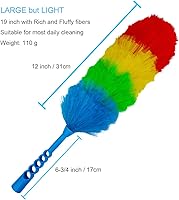 Vista 2 de Paquete de 2 plumeros estáticos mejorados de 19 pulgadas, beandable y lavable, más fibras más grandes, menos pérdida de plumero de fibra