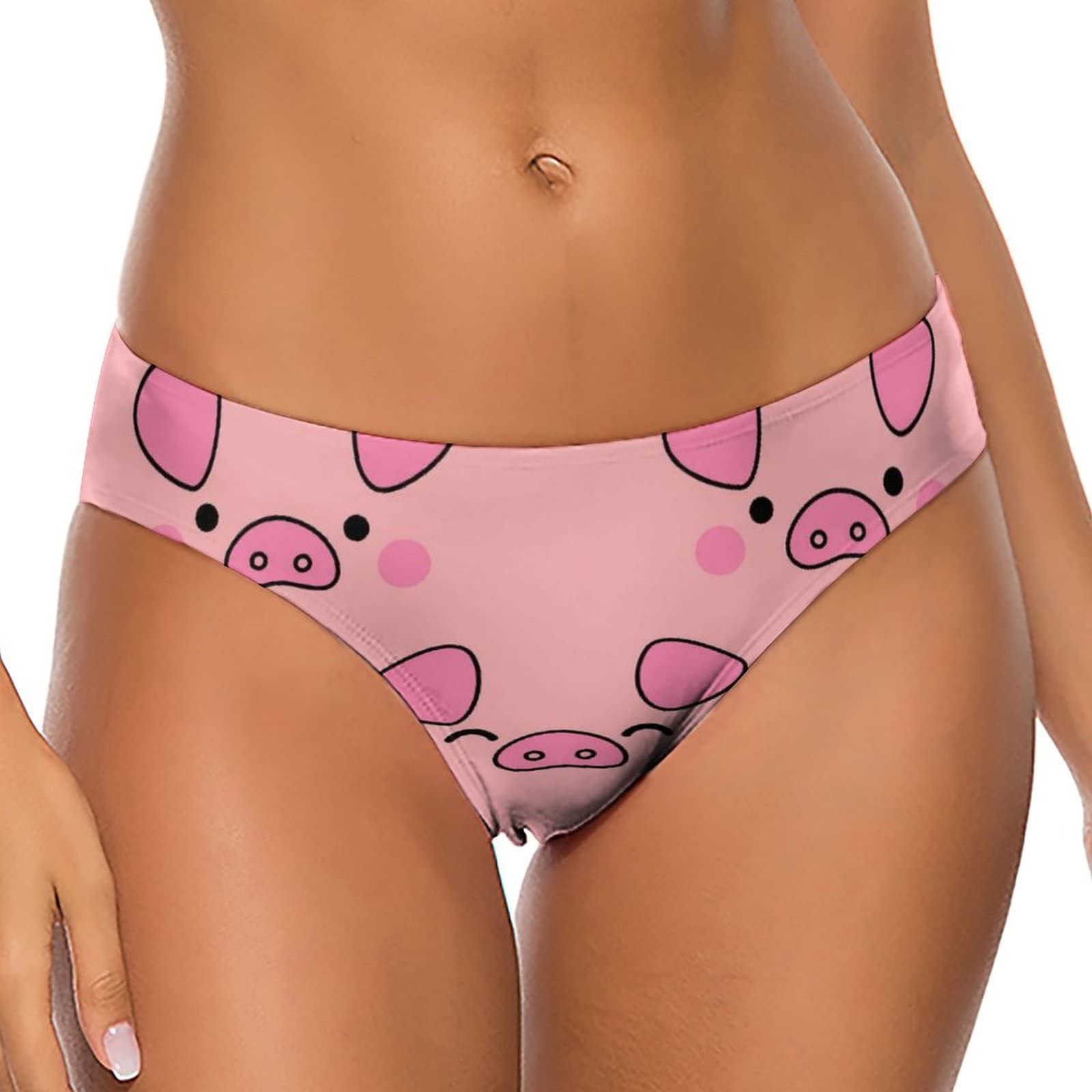 FWJZDSP Lovely Pig Face Women's Low Waist T-Back Thong Panty Underwear Brief Cute