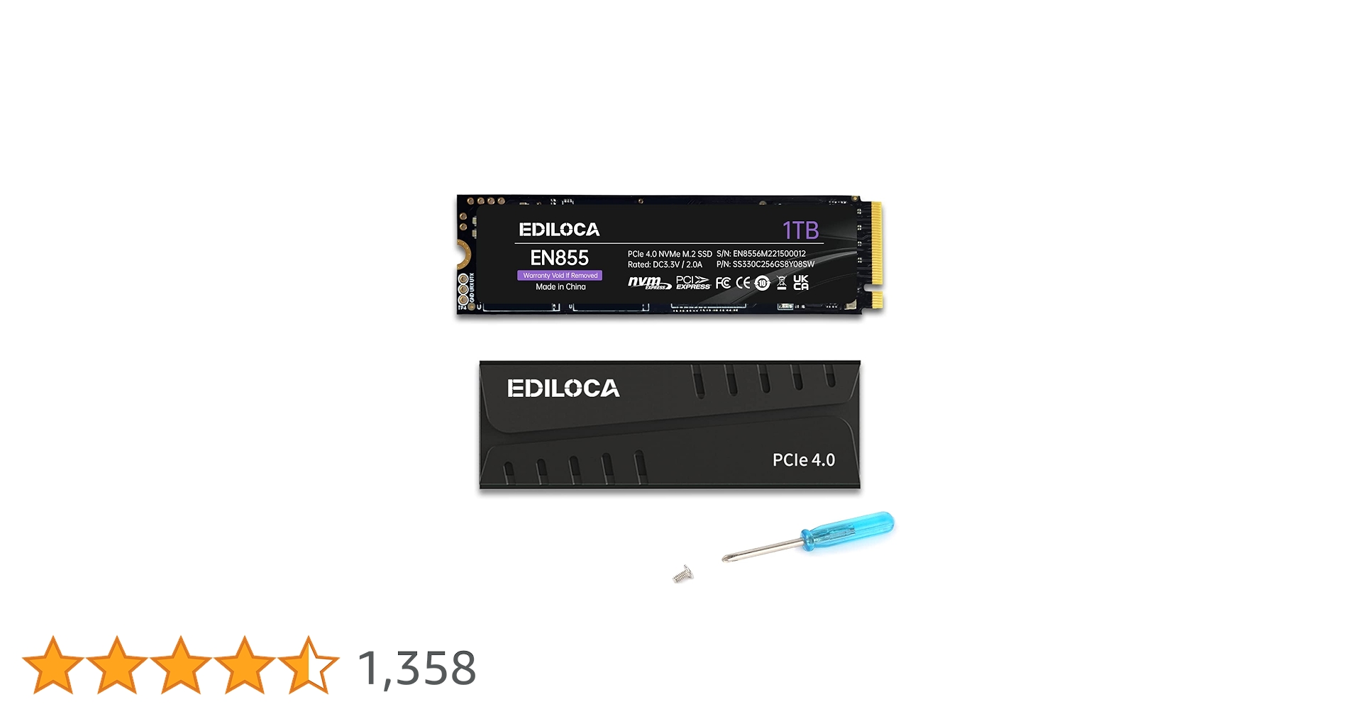 新品 4TB SDD NVMe M.2 EDILOCA EN855 PS5対応 Ediloca EN855 Internal Gaming SSD with Heatsink 4TB PCIe