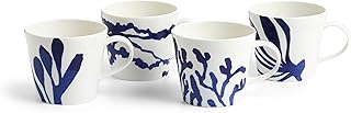 Royal Doluton 1815 Pacific Mug 13.5oz Mixed Patterns Blue Set of 4