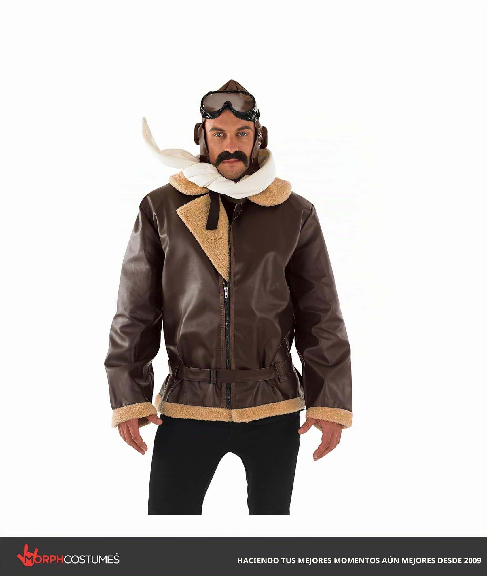 Fun Shack Disfraz Aviador Hombre Segunda Guerra Mundial, Disfraces Piloto Adulto, Disfraz de Carnaval y Halloween