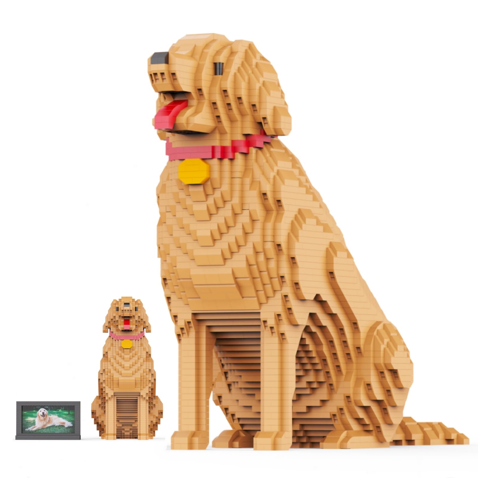 Golden Guard Dog Building Blocks Set for Adults 3D Dog Animal Building Blocks Model