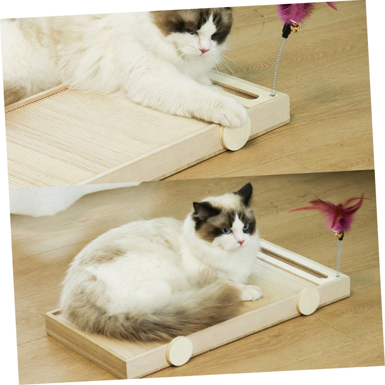 Tiragraffi in Forniture per Animali in Legno Resistente AntiGraffio Multifunzione per Proteggere Divano e Ridurre Comportamento Distruttivo per Gatti