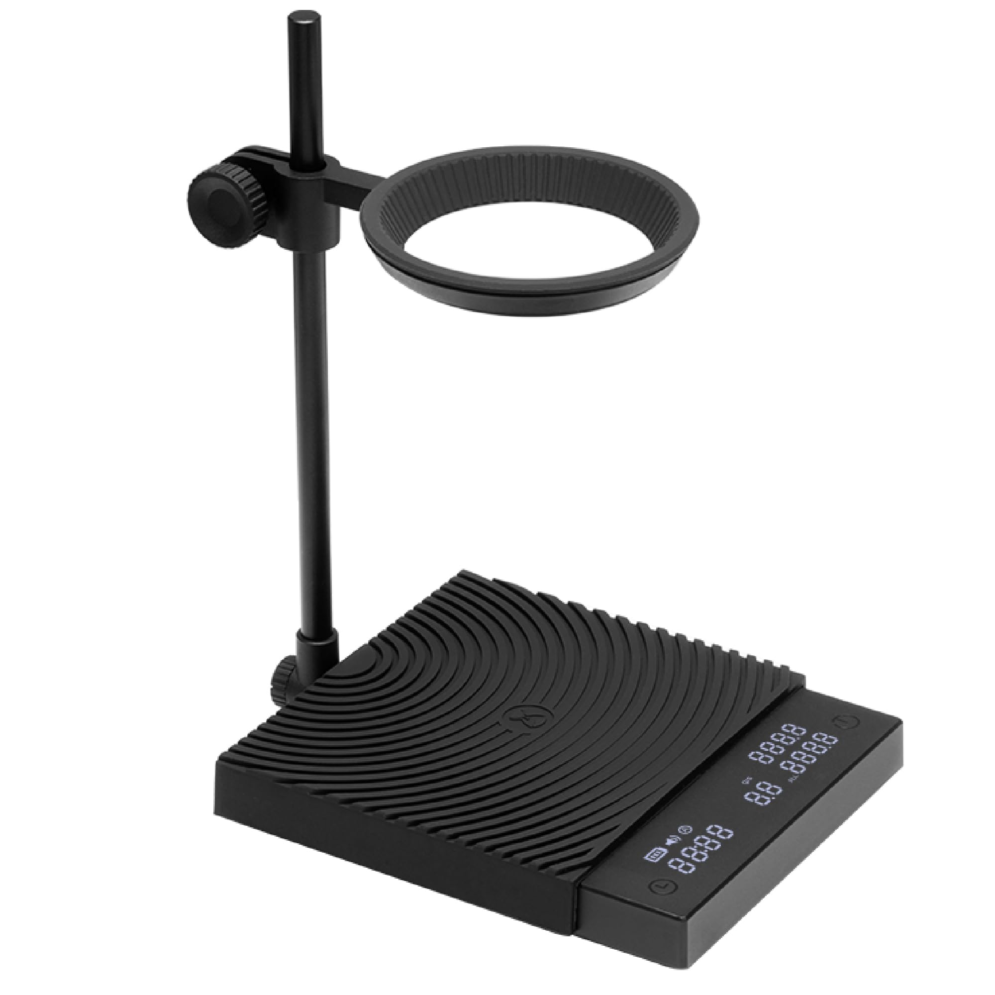 TIMEMORE Black Mirror Duo, Digital Coffee Scale with Dual Weight Display, Detachable Stand with Dripper Ring, 2kg/0.1g, Multifunctional Coffee Scale with Auto-Timer, Black