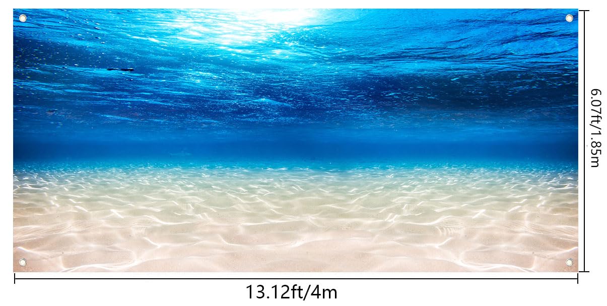 Ocean Thunderstorm Garage Door Cover - 7x16ft Photography Backdrop, Blue Sea Waves With Lightning, Nautical Theme