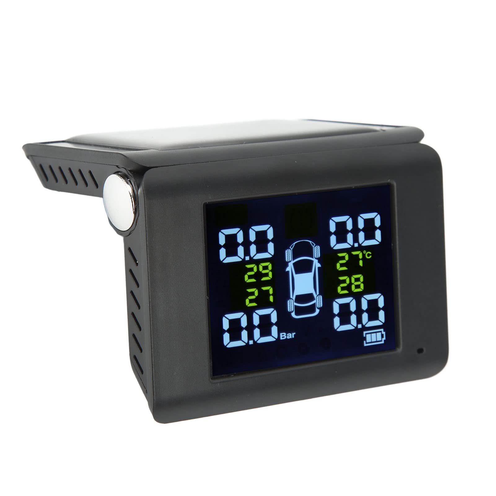 Sistema de Control de Presión de Neumáticos, Inalámbrico con 4 Sensores Externos, Pantalla LCD, Alarma Fuerte, TPMS para Coche, Camión, Autocaravana