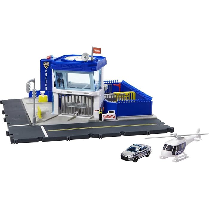 Buy Matchbox Action Drivers Matchbox Police Station Dispatch Playset with 1 Matchbox Helicopter