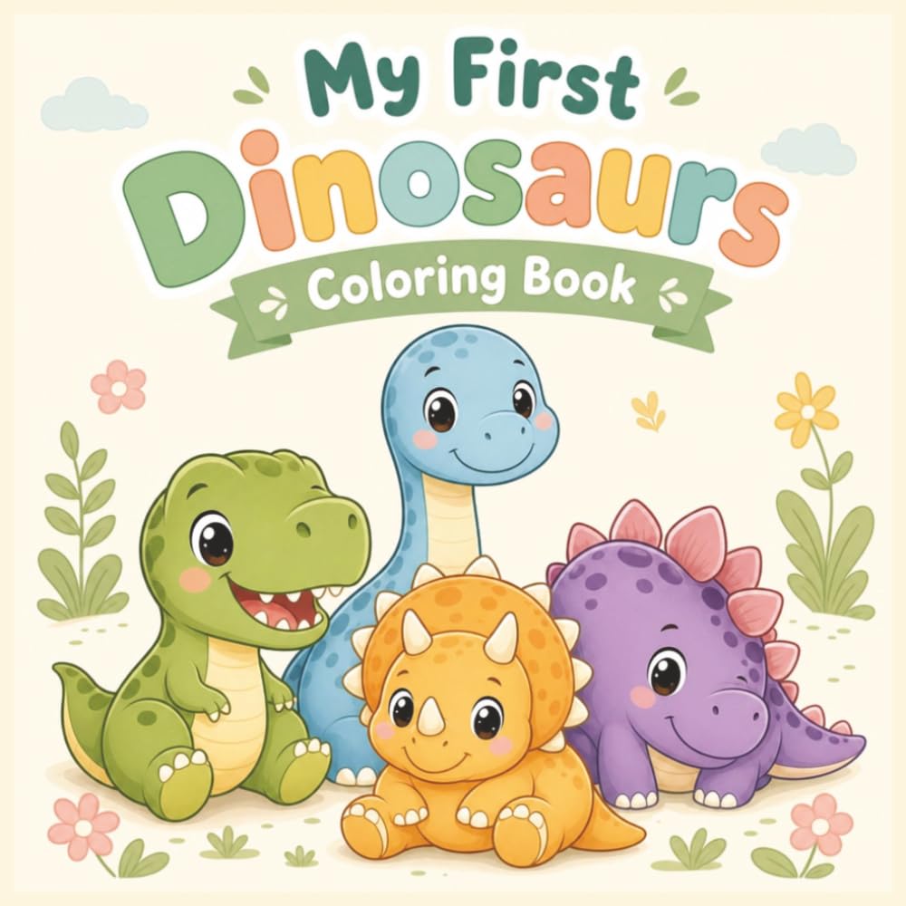 My First Dinosaurs Coloring Book: Fun and Easy Dinosaur Coloring Pages for Toddlers Ages 1–3 (My First Animals Collection)