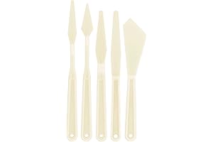 U.S. Art Supply 5-Piece Plastic Artist Spatula Palette Knife Set