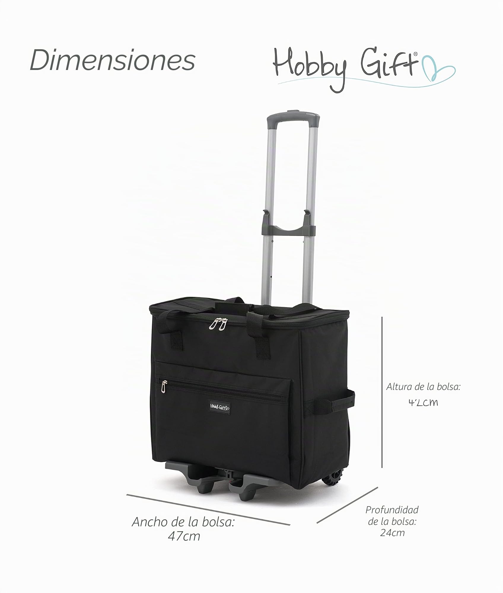 Hobby Gift Exclusiva Bolsa con Carrito para máquina de Coser, Color