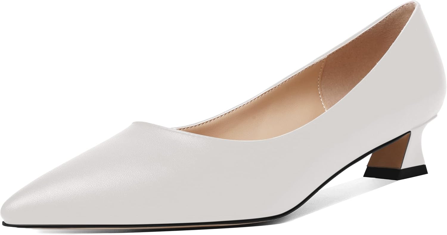 AMBELIGHT Matte Low Heel Pumps