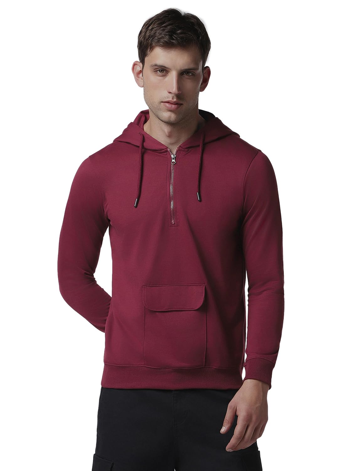 fyltr Men's Winter Full Sleeve Hoodie with Drawstring - Half Zip Closure | Utility Pocket with Flap | Casualwear for Men | Winters Hoodie for Men-picture-19