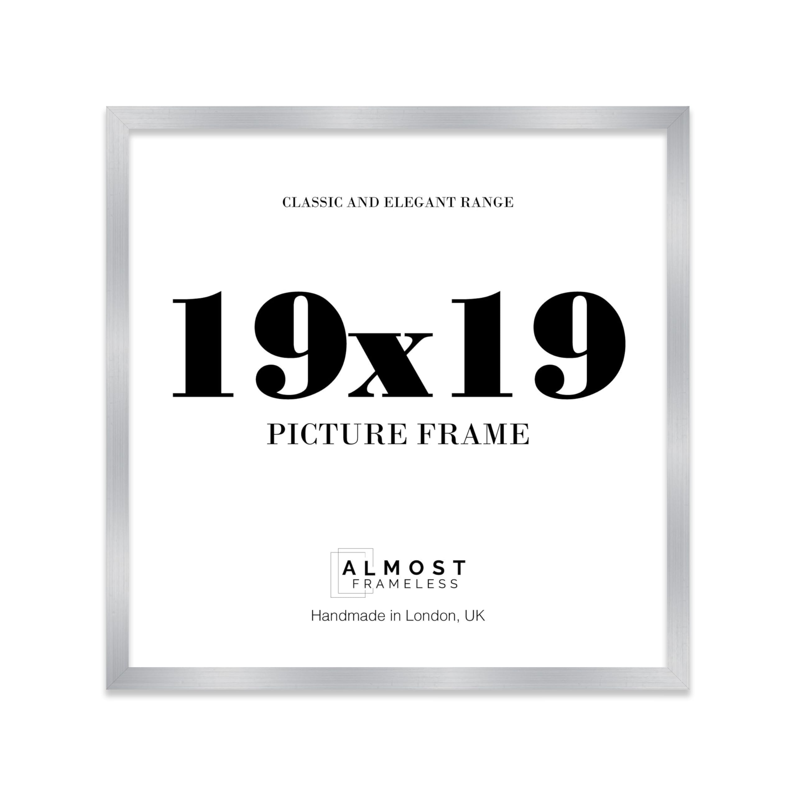 19x19 Silver Picture Frame for Square Photos, Posters, Prints & Artwork, (30.5 x 45.7cm) Wall Display Thin Edge Photo Frame for Home, Office, Gallery Wall, 1 Pack