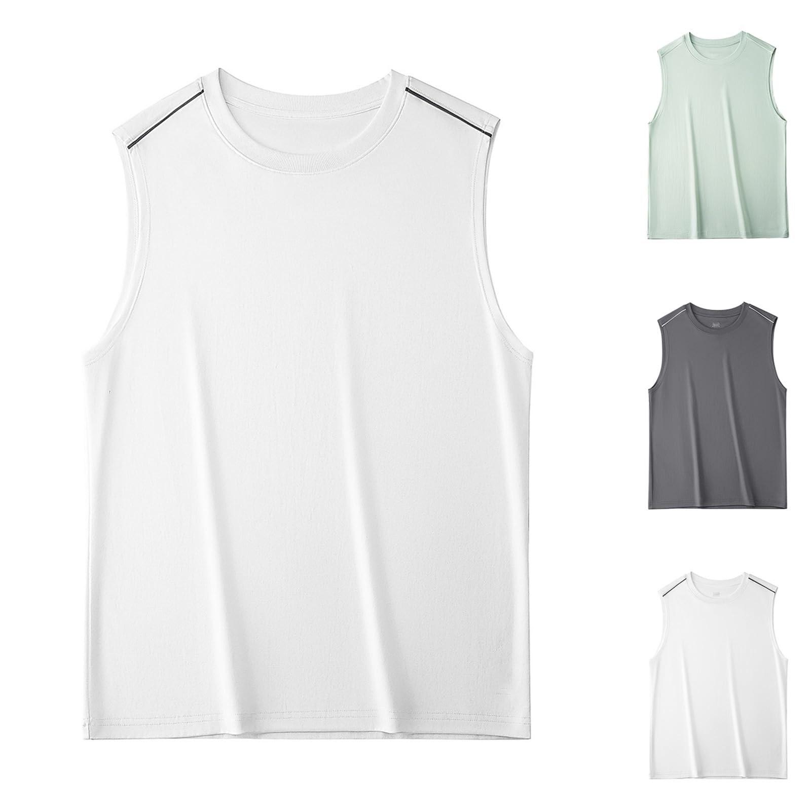 Canotta Spalla Larga Uomo,Canottiera Uomo Palestra,Versatile Ideale La Casa attività All'Aperto Vest Traspirante Leggero Asciugatura Rapida Sport