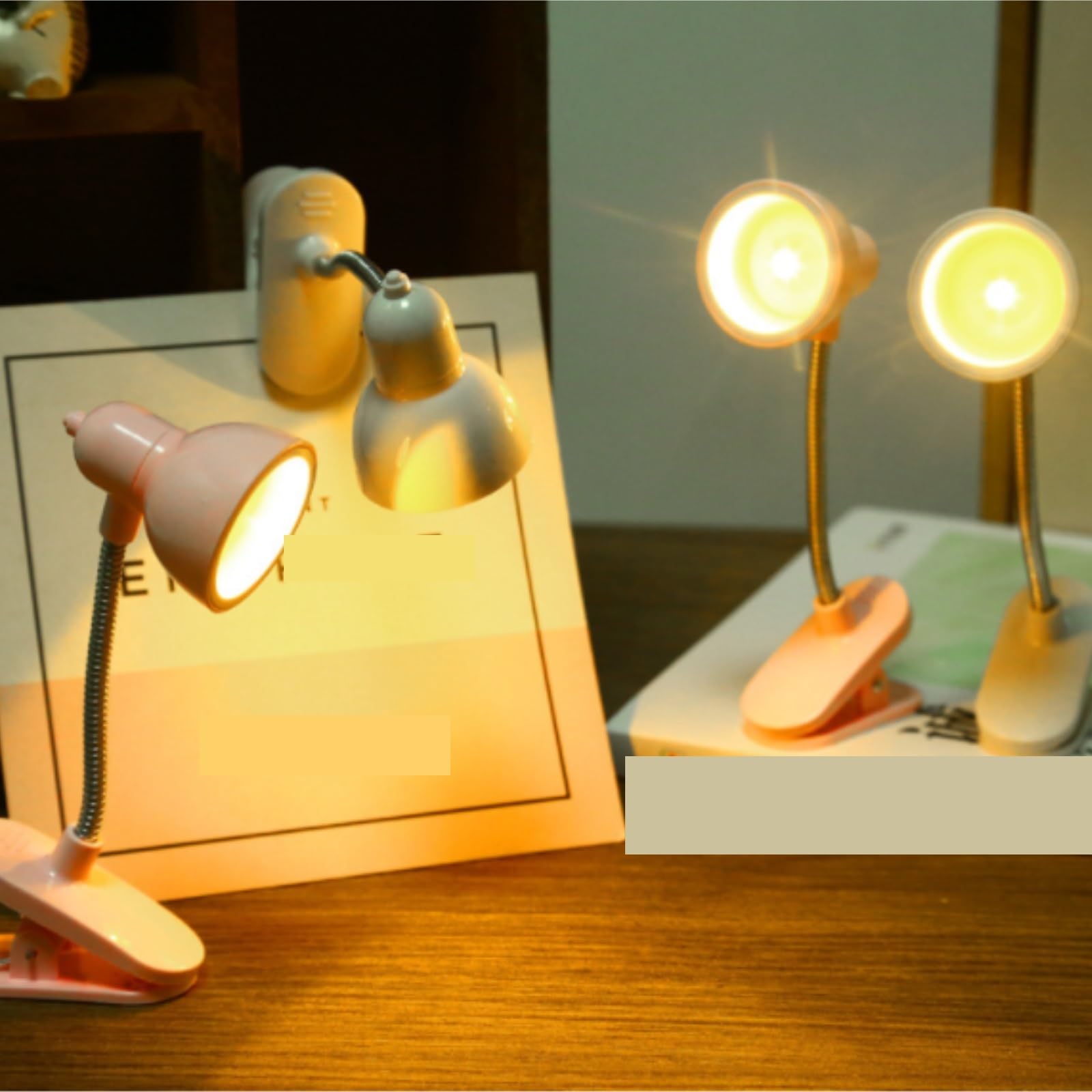 Lampada da Tavolo per Ufficio Lampada da Scrivania A LED Piccola con Clip, Pieghevole, for Studio, Camera Letto, Dormitorio Lampada da Scrivania Lettura(Pink)
