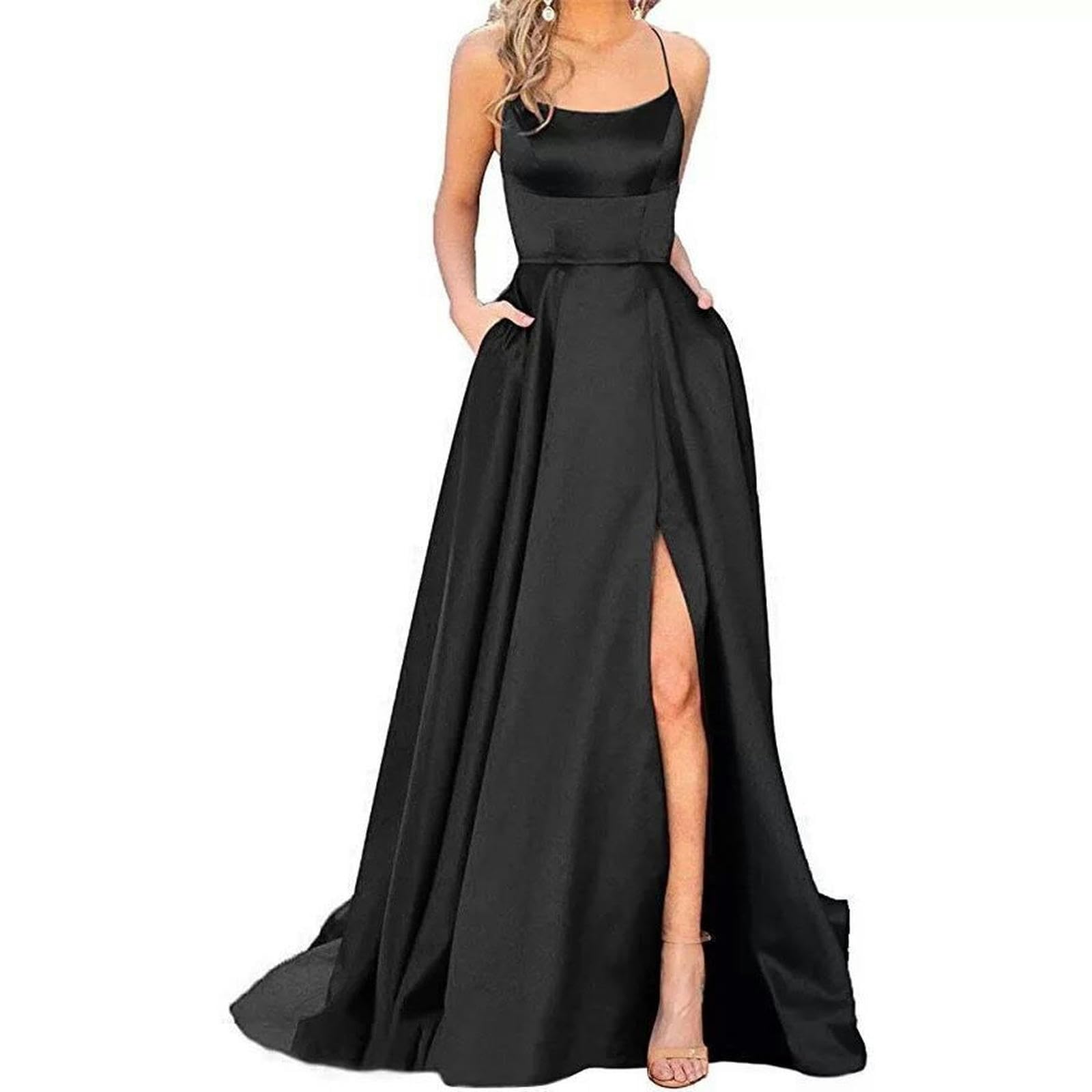 Abito Donna Invernale Abito da Damigella d'Onore da Donna Vestito Lungo Dimagrimento Bestie Bestie Abito da Sera da Sera da Damigella d'Onore-Rosa Rosso-XL