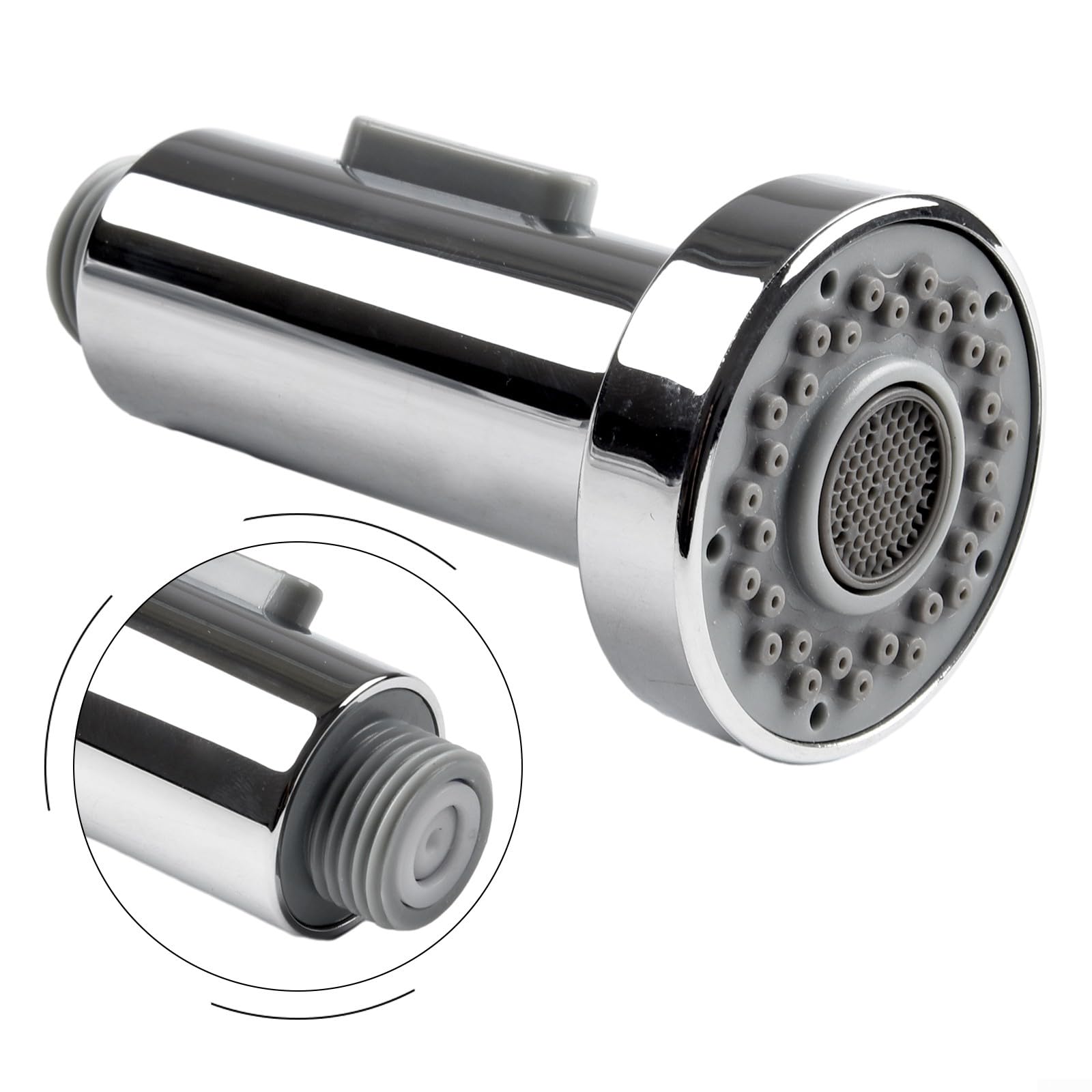 Ugello spruzzatore di ricambio per rubinetto del lavello della cucina, plastica ABS, finitura spazzolata, connettore G 1/2 (cromato)