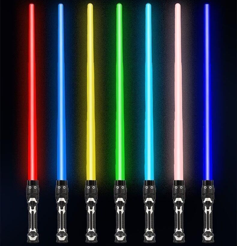 LED ライトセーバー セット 光る刀 光る剣 コスプレ 伸縮式 合体可能 7色 光るソード カラーチェンジ おもちゃ 光るおもちゃ