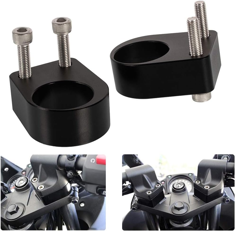 For Ninja 300 2013-2019 Motorcycle Handlebar Riser Relocation Adapters Aluminum Mounts Extension Kit for Ninja 250 2008-2014 (Black)