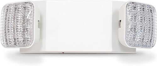 Luz de emergencia con batería de reserva, luces de emergencia comerciales ajustables de dos cabezales para fallas de energía en el hogar,