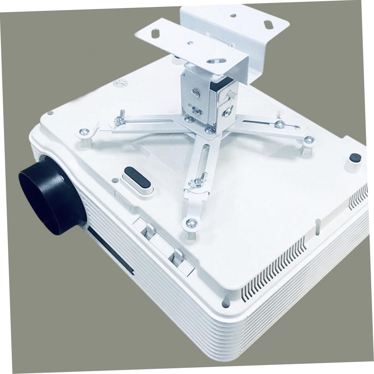 DOITOOL Support de Plafond pour Vidéoprojecteur, Support Réglable en Acier au Carbone Blanc, Longueur Télescopique 40-65cm, pour Usage Domestique