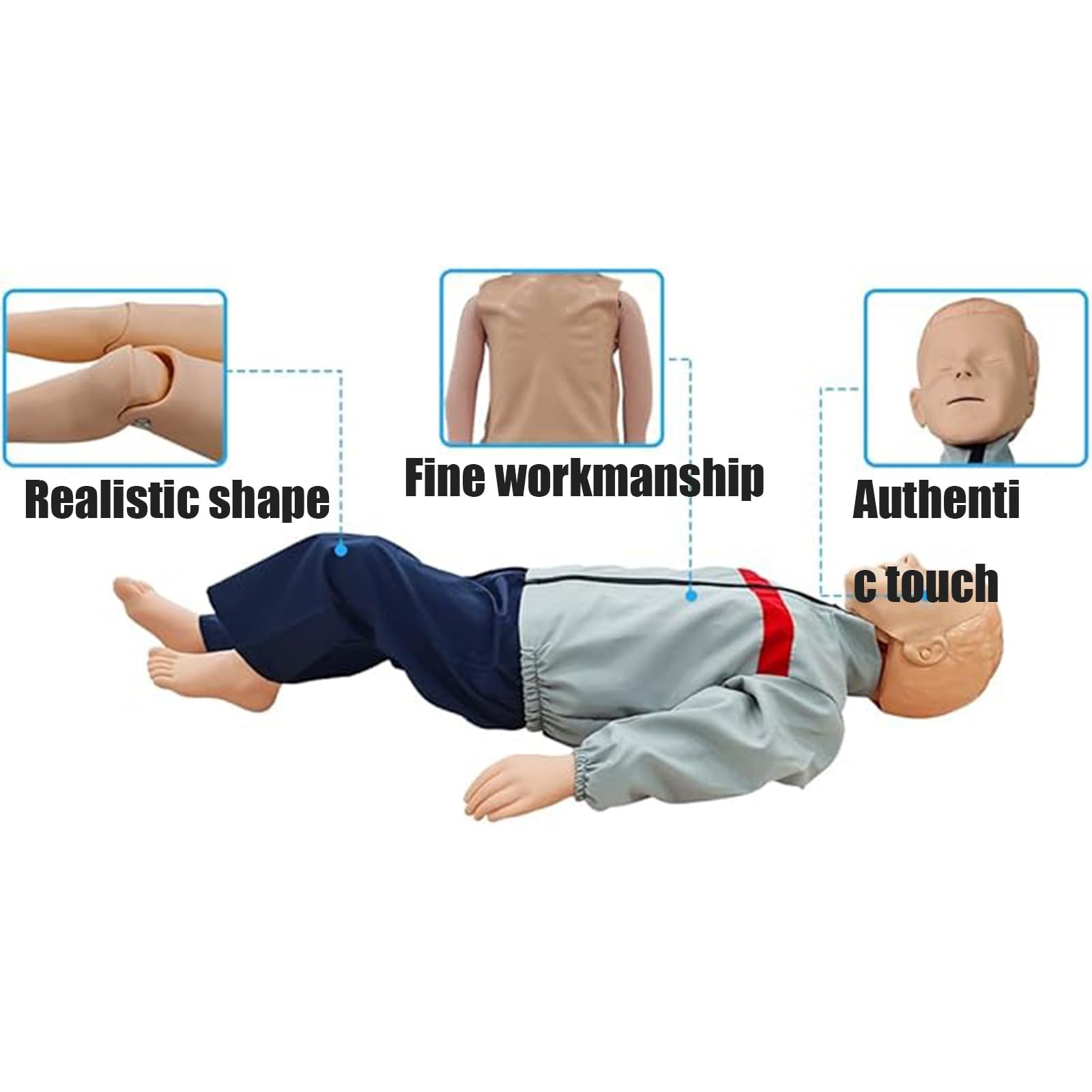 Mannequin de réanimation cardio-pulmonaire pour enfants : réanimation cardio-pulmonaire (RCP) complète pour obstruction des voies respiratoires suite à un infarctus A