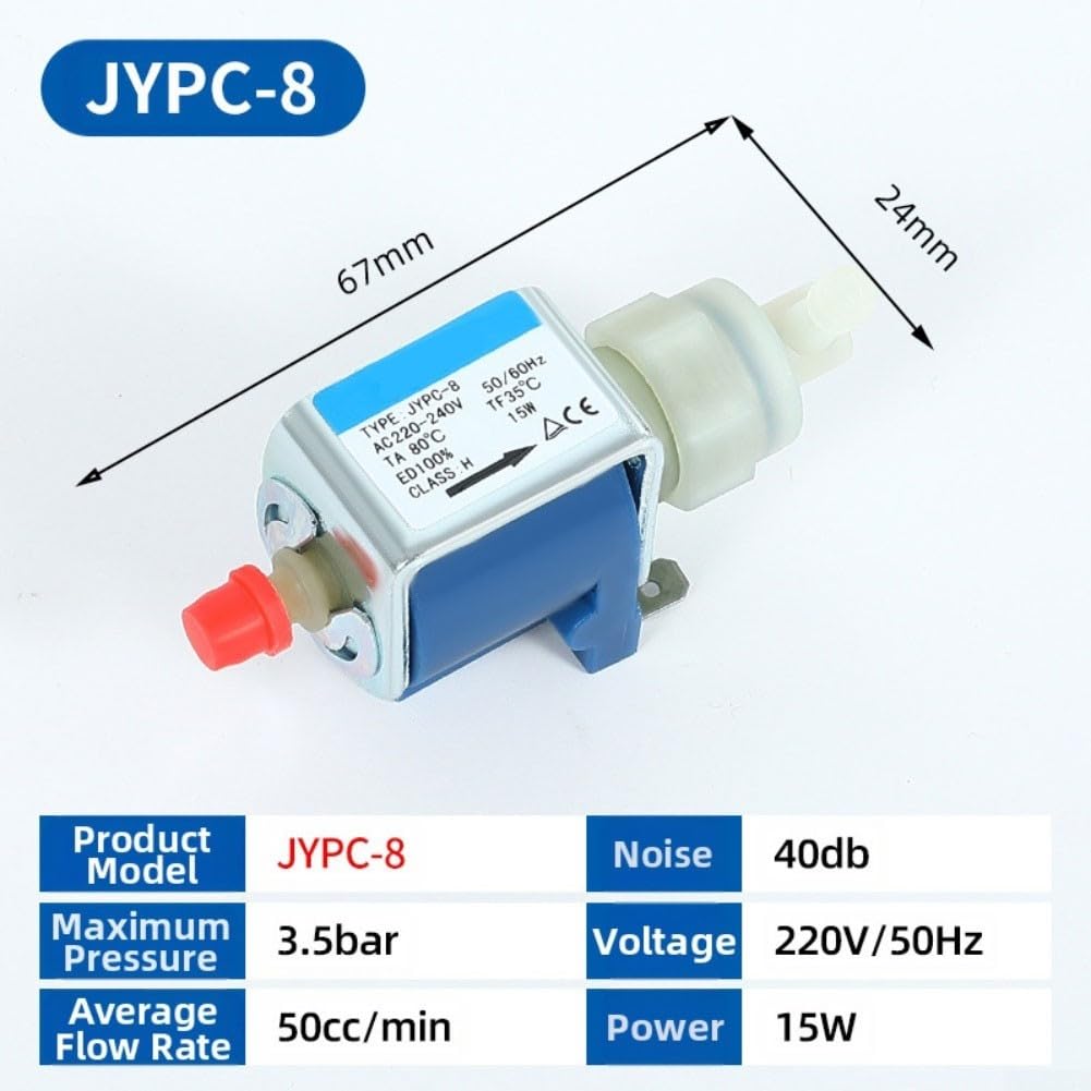 Bomba electromagnética JYPC-8 para vapor para máquinas de café y dispositivos domésticos que ofrece un funcionamiento silencioso y una presión de agua confiable