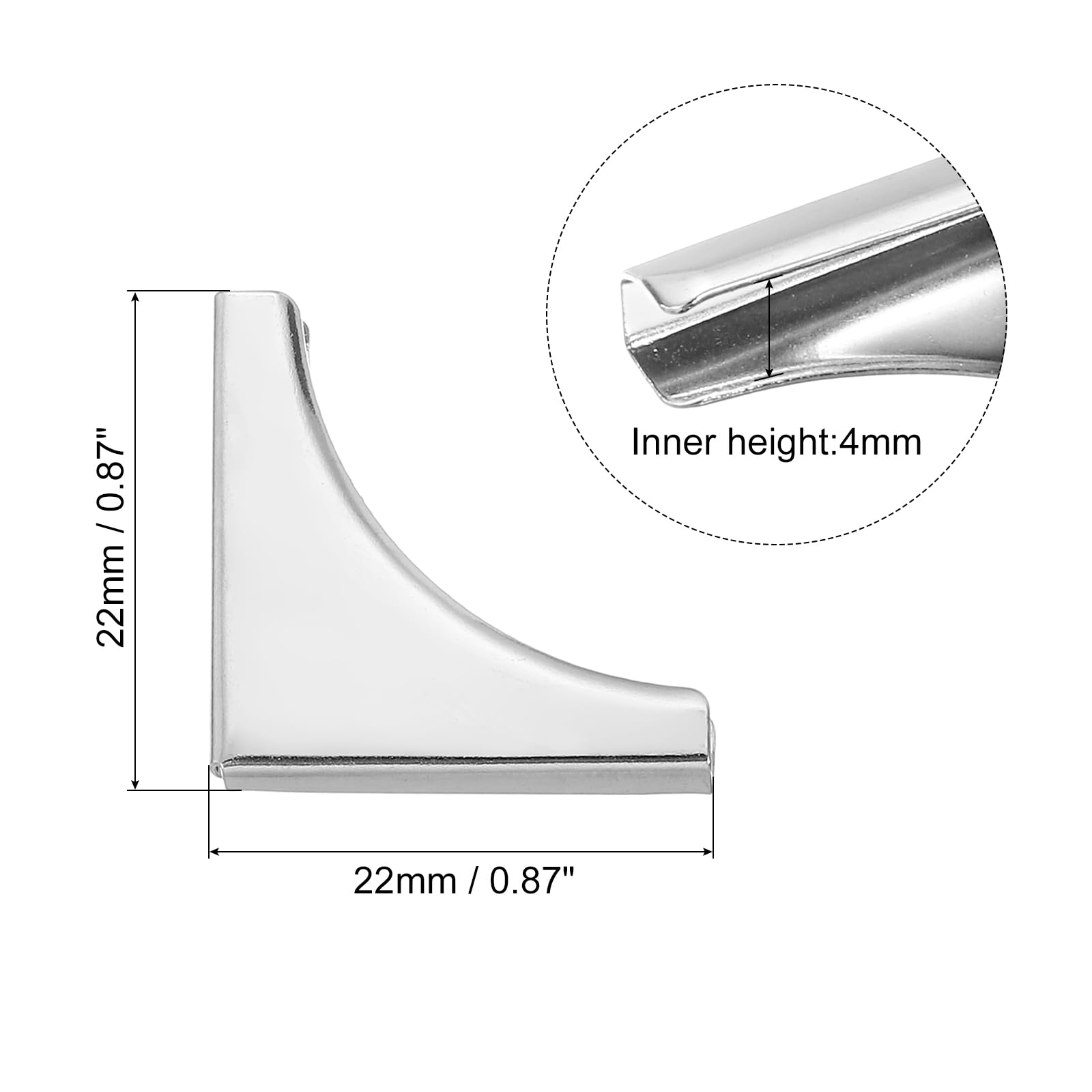 PATIKIL 22mm Metal Book Corners,100pcs Photo Corners Book Corners Protector Retro Metal Decorative for Crafting Scrapbook Photo Album Book Binding,Silver Tone - Image 2