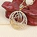 Glaze Round Pendant Jewelry 24k Gold Plated Religious Islamic Muslim Allah Crystal Pendant