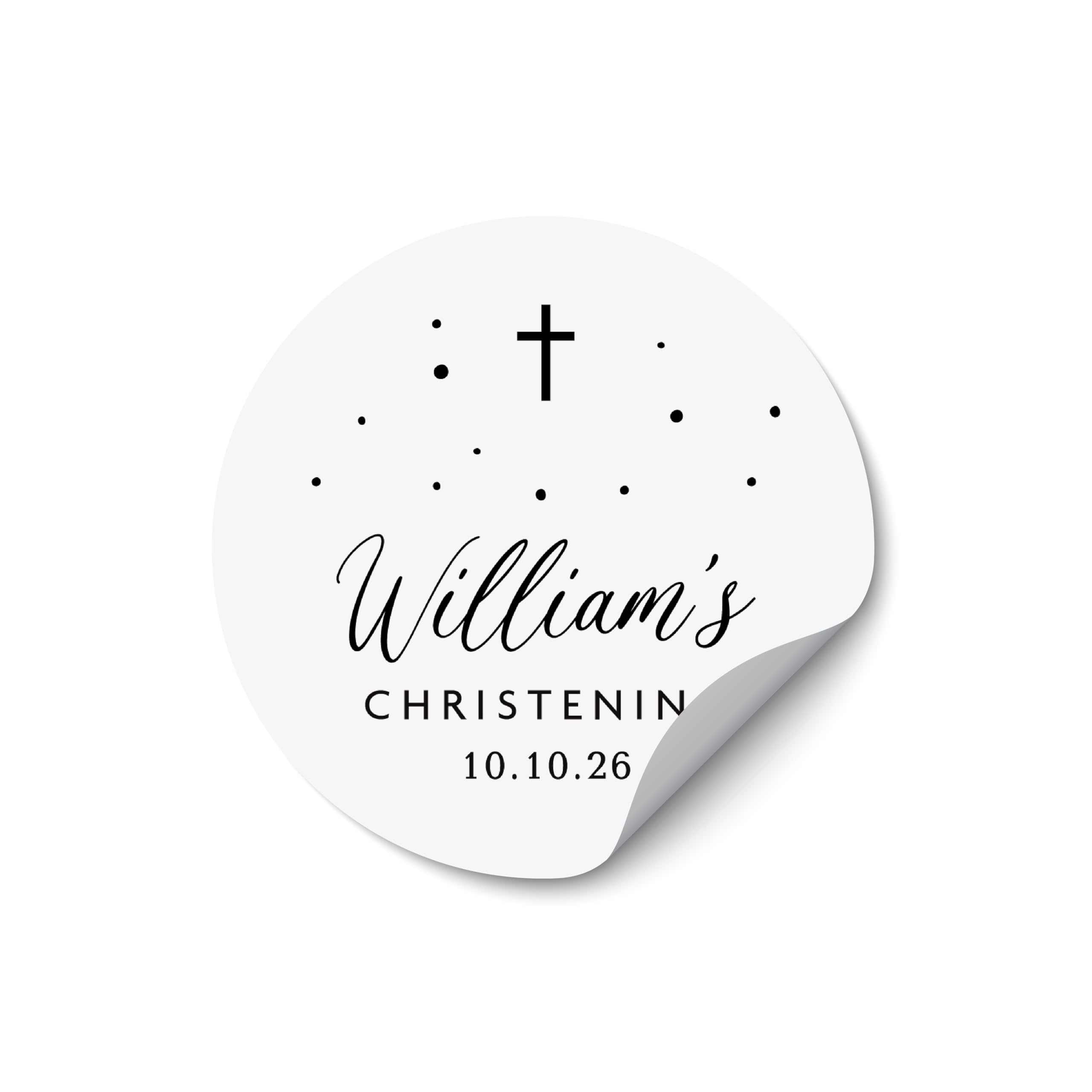 Religious Christening Stickers Labels, Baptism Sacrament Stickers, Custom Name Date Labels, Personalised Baby Text - BAPT10
