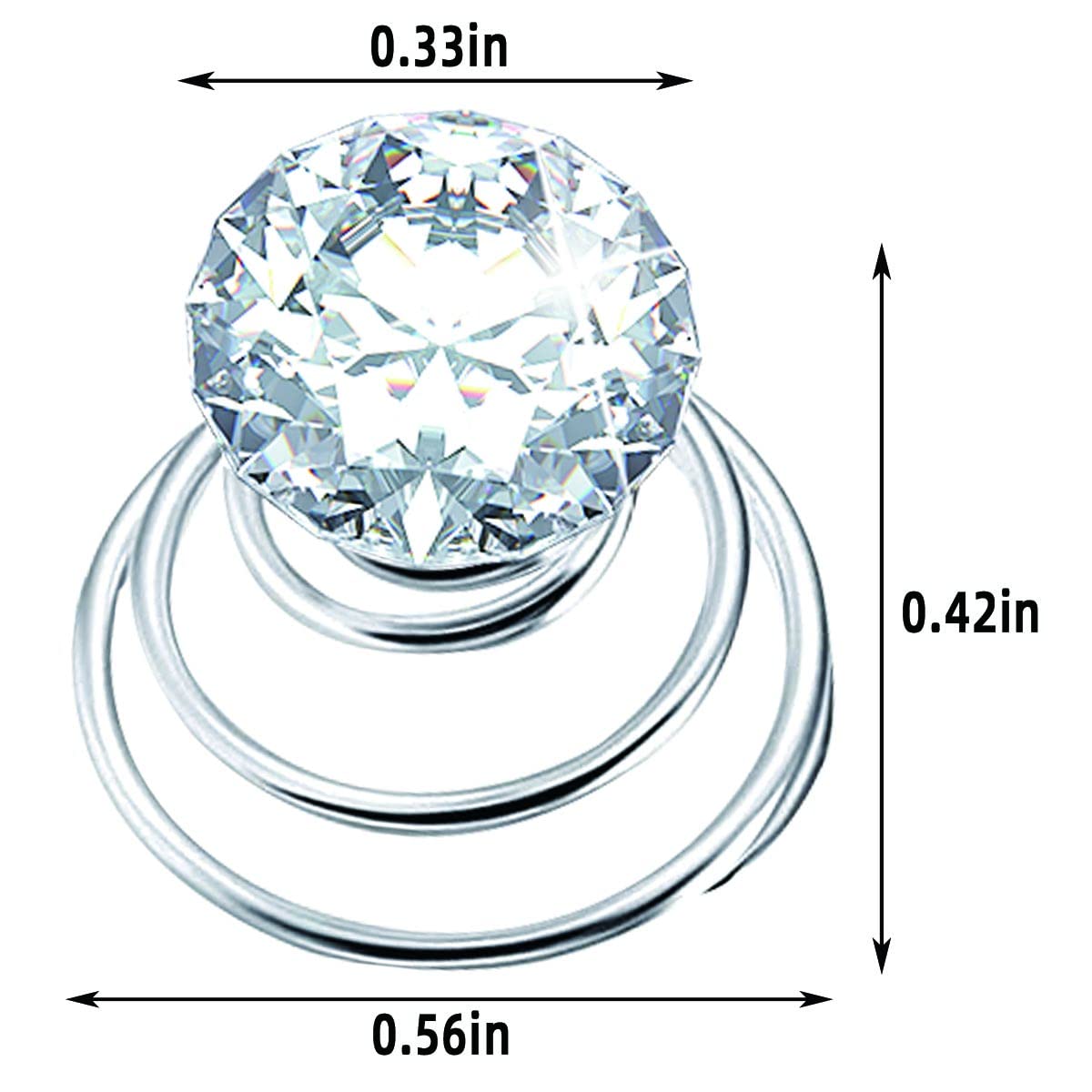 DonLeeving 48 fermagli per capelli con strass, per matrimonio, sposa, con strass, in metallo, a spirale, accessori per capelli, colori: blu, rosso, rosa, viola