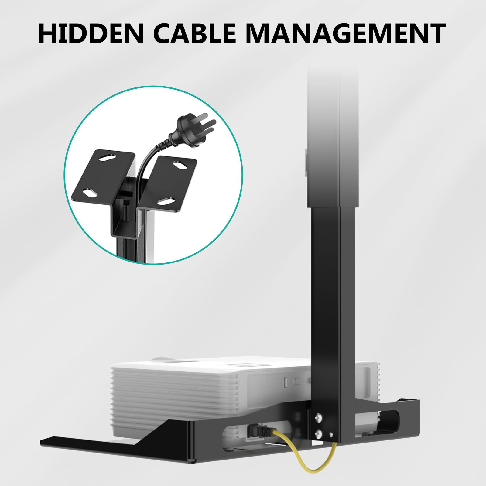 WALI Support de Plafond Réglable en Hauteur pour Vidéoprojecteur, Montage Mural et Plafond, Charge jusqu'à 10 kg