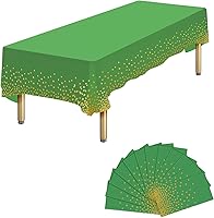 Vista 26 de 6 Paquetes de Manteles de Plástico Desechables Rectangulares Azules y Dorados, 54 x 108 Pulgadas, Mantel de Mesa Rectangular de Plástico Desechable