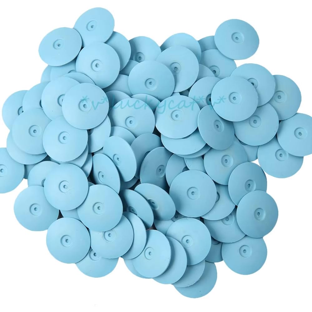 Tazrigo 100pcs Dental Lab Polishing Wheels Burs Silicone Fine Polishing Wheel Tool for Porcelain Resin Jewelry, Blue