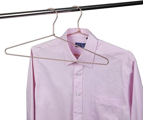 Miniatura 2 de Percha de metal resistente de calidad de 17 pulgadas, paquete de 30 perchas de cobre para ropa, perchas de abrigo resistentes, perchas estándar para