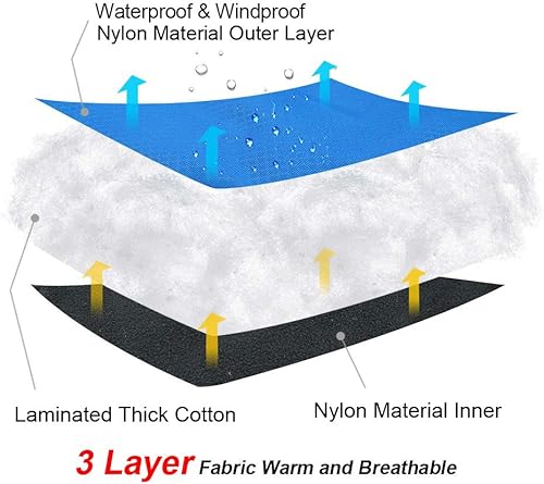 Miniatura 5 de PET ARTIST Abrigo de invierno con capucha para perro, traje de nieve con agujero para correa, impermeable, resistente al viento, con capucha para