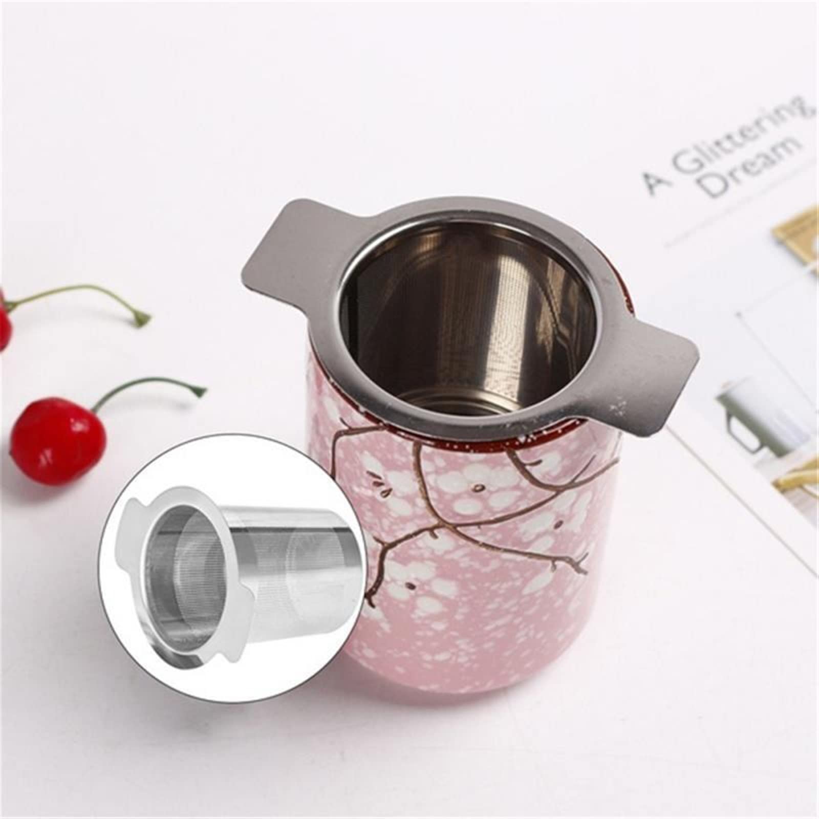 Passoire à thé réutilisable en maille d'acier inoxydable infuseur à thé théière feuille à thé épices filtre boisson cuisine