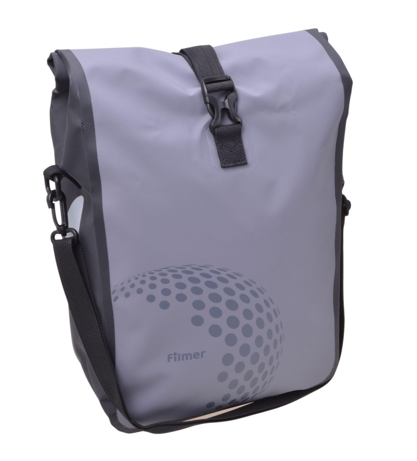 FILMER Gepäckträger-Fahrradtasche wasserdicht Einkaufstasche Gepäckträgertasche, Farbe:grau Sport & Freizeit