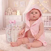 Boneca Bebê Reborn Abigail 48cm Saída de Banho + Itens