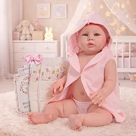 Boneca Bebê Reborn Abigail 48cm Saída de Banho + Itens
