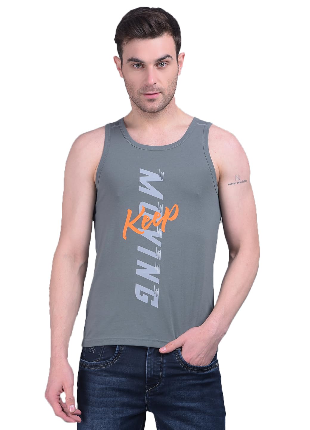 dollar Men Cotton Casual Assorted Any Color Printed Tank Top Vest (Pack of 1)-picture-33