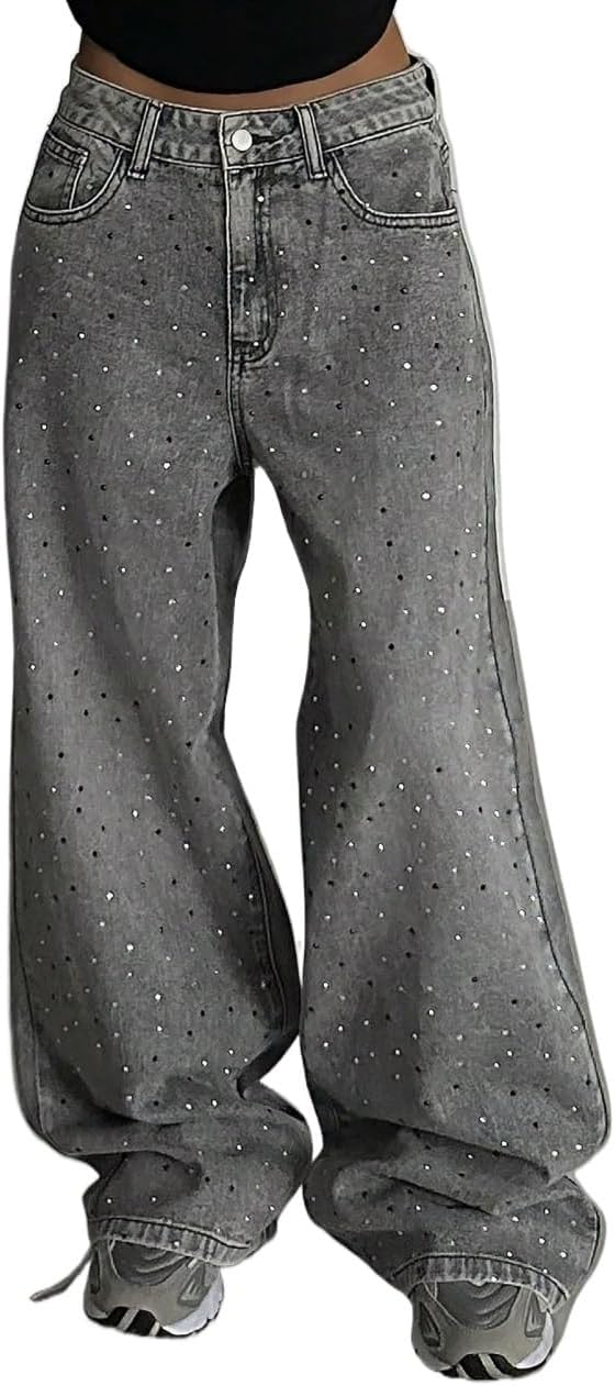 Baggy Jeans Women, Denim Pants, for Jeans Sequin
