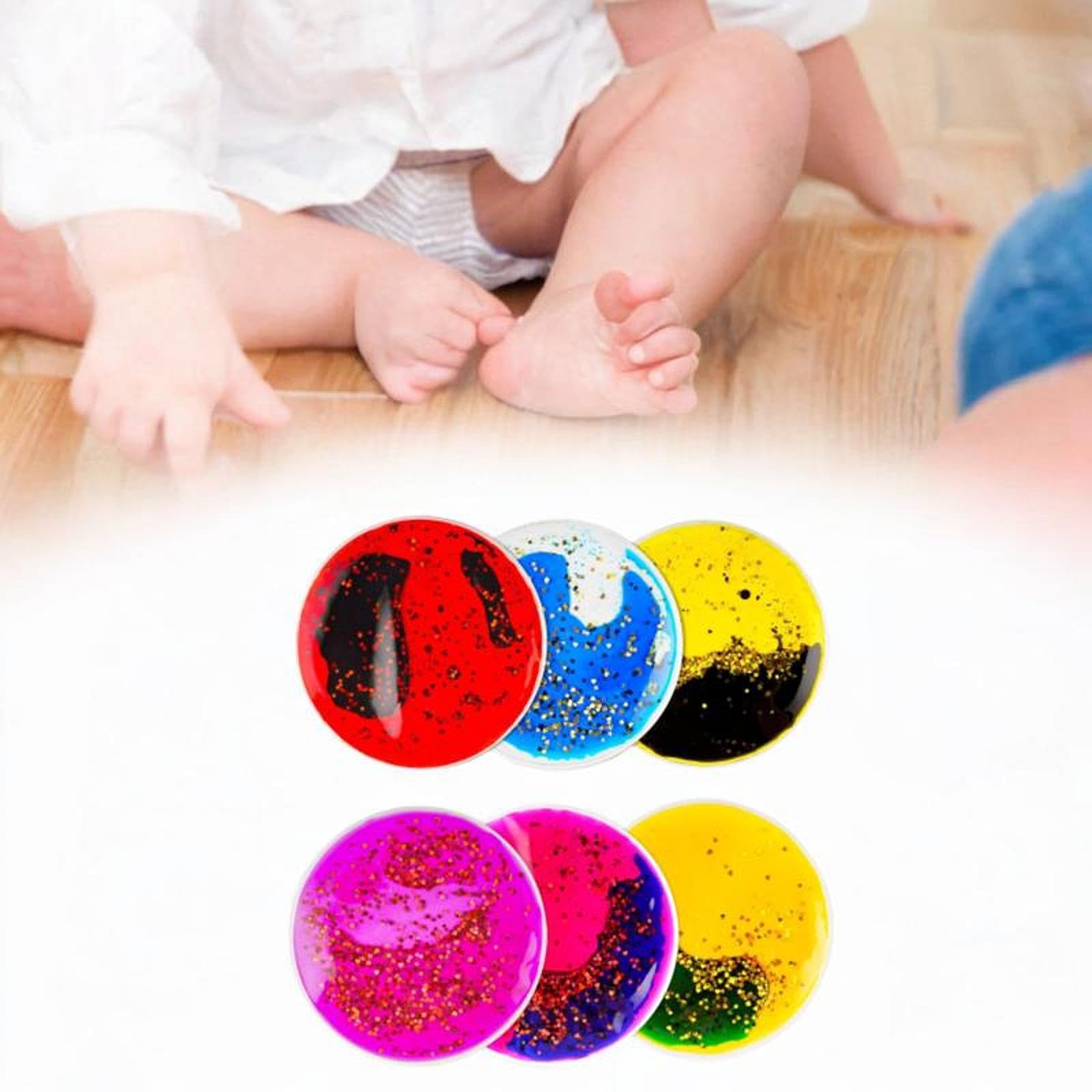 6 Stück Sensory Gel Liquid Spielzeug für Kinder Und Jugendliche mit Fidget Funktion Flüssigkeitsbewegung Wasseraktivitätspad Sensorische Entwi, Kreis