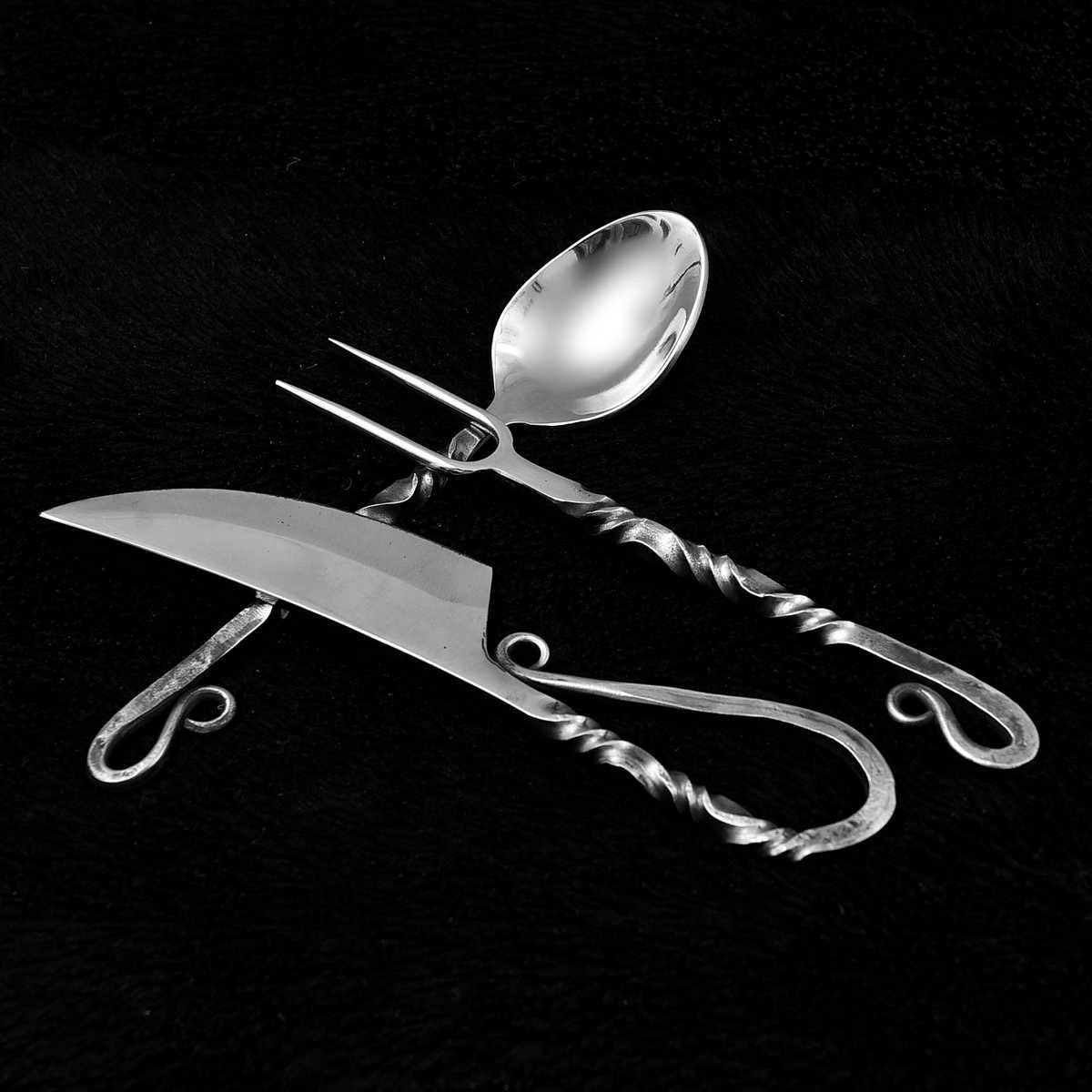 Mittelalter Besteck Set, handgeschmiedet Mittelalter Essbesteck 4210