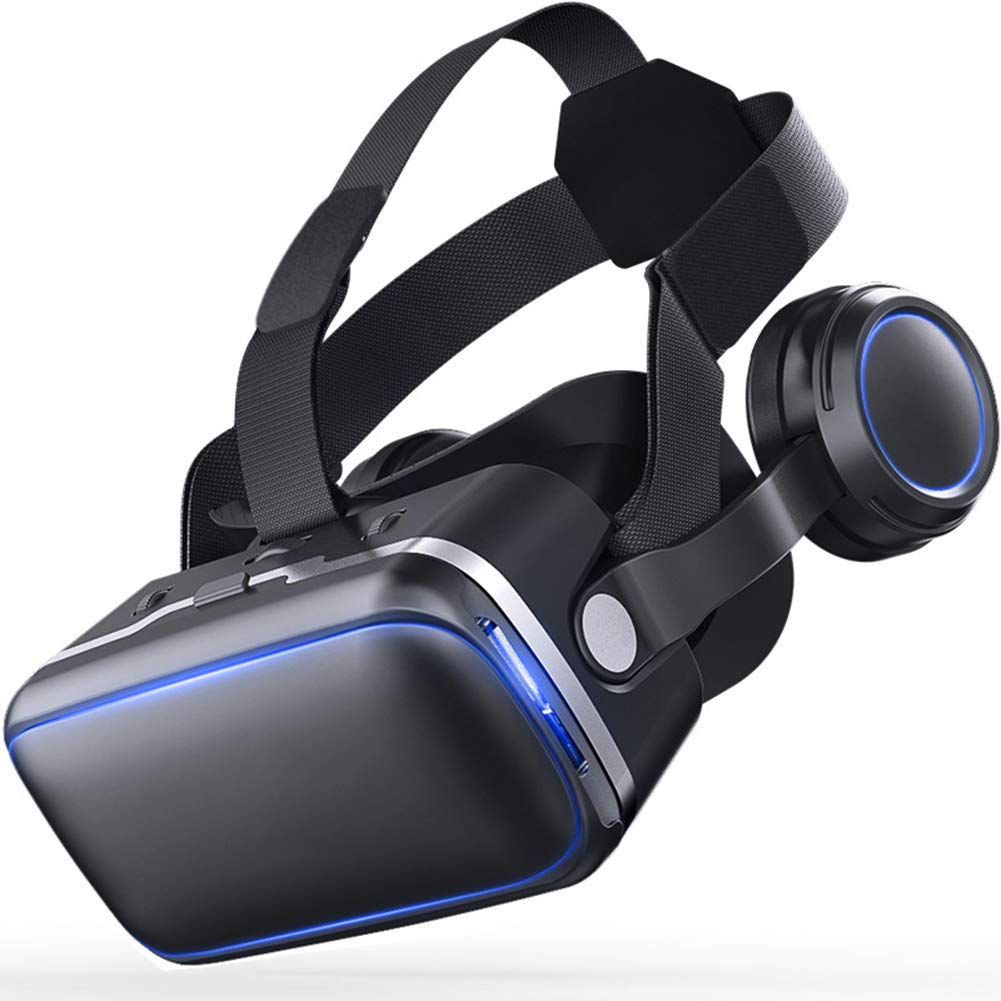Gafas de Realidad Virtual,Gafas con Visor Adaptador 3D Realidad Virtual VR - Smartphone, con Auriculares Ángulo de visión 100°Android & iOS Compatible