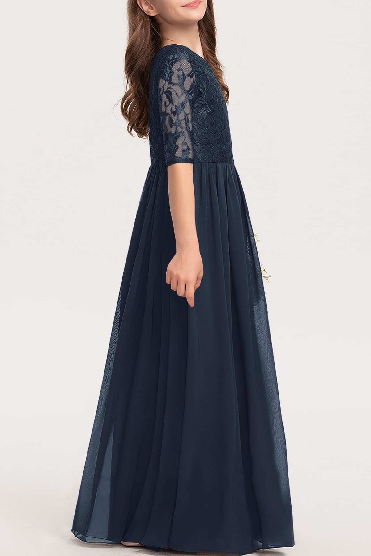 HOSIKA Blumenmädchenkleid, elegant, Spitze, Geburtstag, Hochzeit, Party, Maxikleid