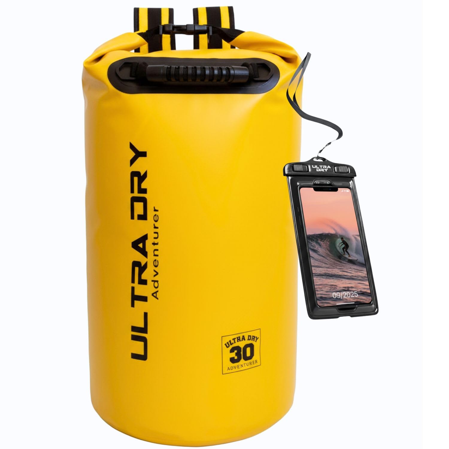 Ultra Dry Adventurer Premium Waterproof Bag, Sack with Phone Dry Bag and Long Adjustable Shoulder Strap Included, Perfect for Kayaking/Boating/Canoeing/Fishing/Rafting/Swimming/Camping/Snowboarding