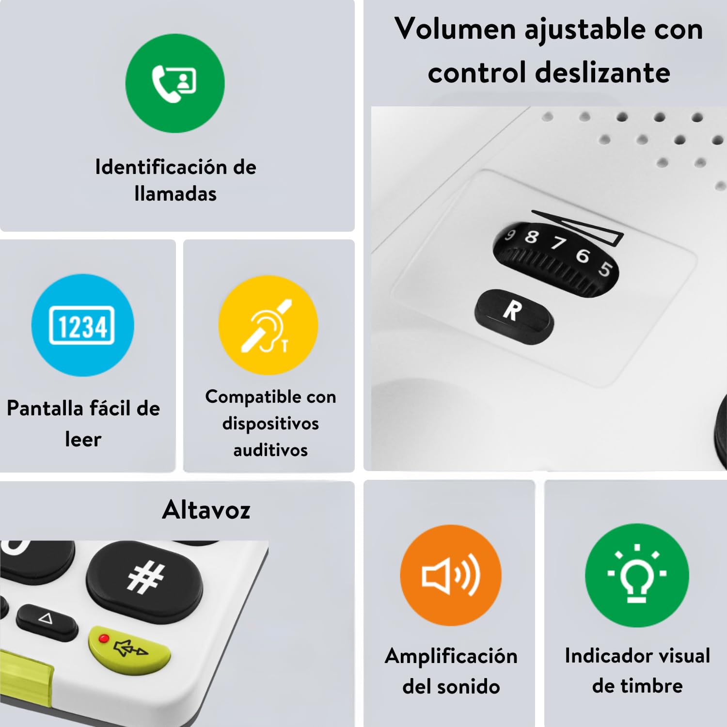 Doro Phone Easy 312Cs - Teléfono analógico, Altavoz, 30 entradas, Identificador de Llamadas, Blanco