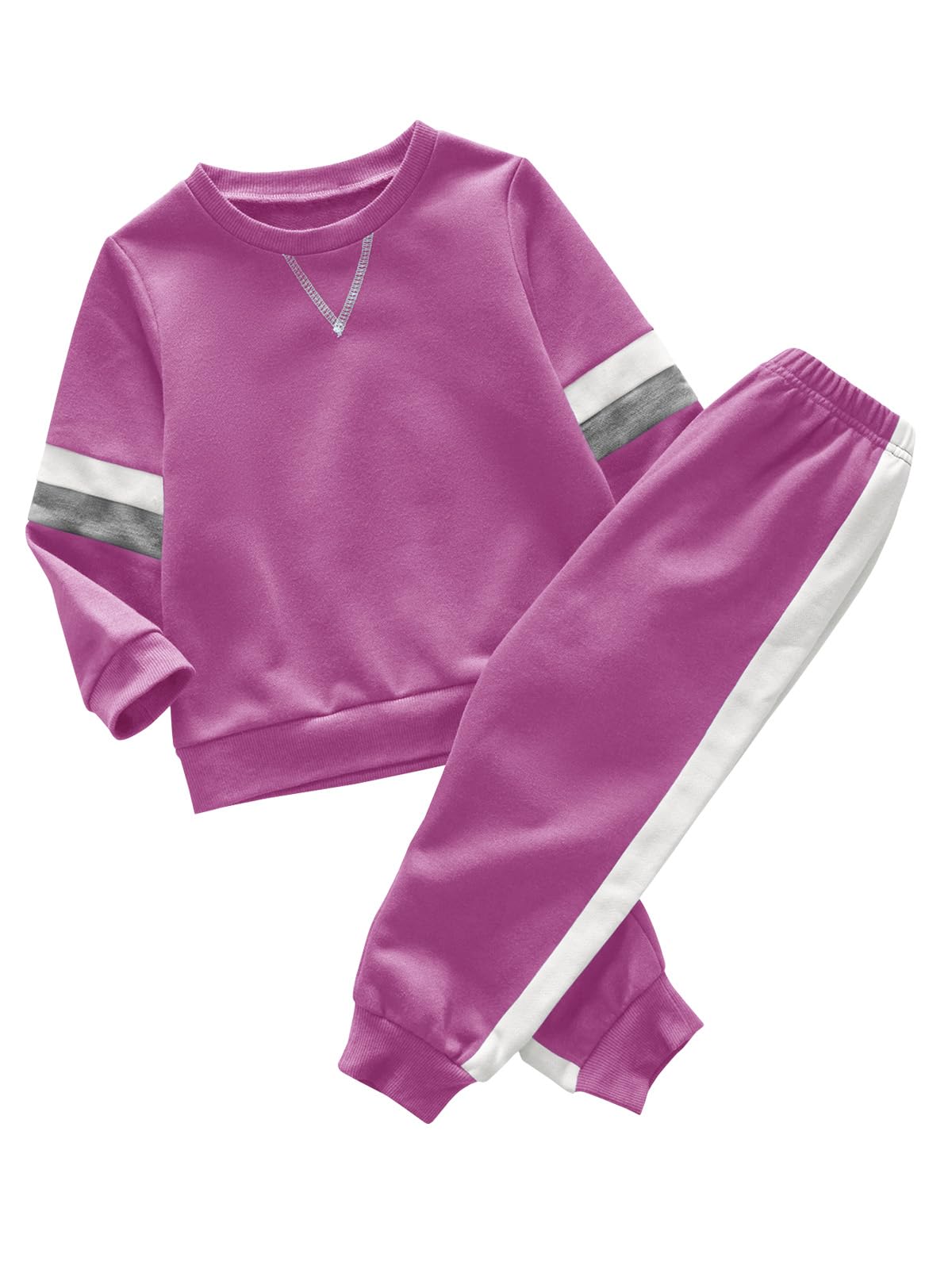 Valphsio Boy's Color Block Tracksuits Casual Sweatshirt Sports Pants Outfit Sets